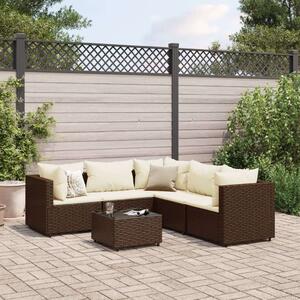 VidaXL Polyrattan Kerti Ülőgarnitúra - 6 részes - Barna
