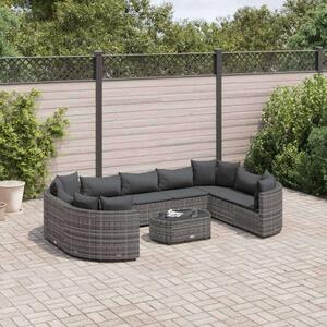 VidaXL Polyrattan Kerti Ülőgarnitúra - 10 részes - Szürke