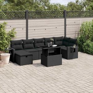 VidaXL Polyrattan Kerti Ülőgarnitúra - 8 részes - Fekete