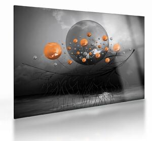 Narancssárga gömbök képe (üvegen) (70x50 cm)