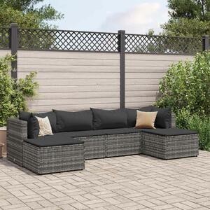 VidaXL Polyrattan Kerti Ülőgarnitúra - 6 részes - Szürke