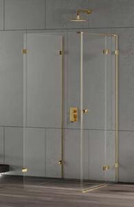 New Trendy Eventa Gold Shine zuhanykabin 80x80 cm négyzet arany fényes/átlátszó üveg EXK-4817