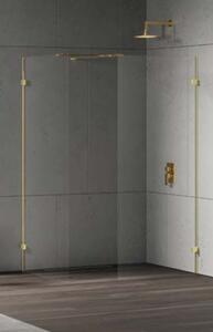 New Trendy Eventa Gold Shine zuhanykabin 140x90 cm négyszögletes arany fényes/átlátszó üveg EXK-4877