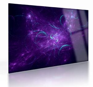 Modern kék absztrakció képe (üvegen) (70x50 cm)