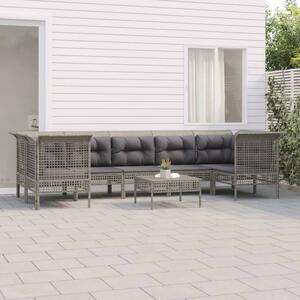 VidaXL Polyrattan Kerti Ülőgarnitúra - 8 részes - Szürke