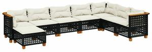 VidaXL Polyrattan Kerti Ülőgarnitúra - 8 részes - Fekete
