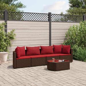 VidaXL Polyrattan Kerti Ülőgarnitúra - 5 részes, Barna