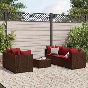 VidaXL Polyrattan Kerti Ülőgarnitúra - 6 részes, Barna