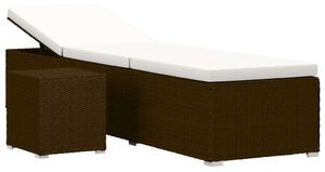 VidaXL Polyrattan Napozóágy Szett - Barna - 195cm
