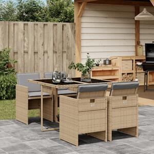 VidaXL Polyrattan Kerti Étkezőgarnitúra - 5 részes