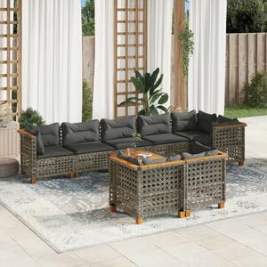 VidaXL Polyrattan Kerti Ülőgarnitúra - 9 részes - Szürke