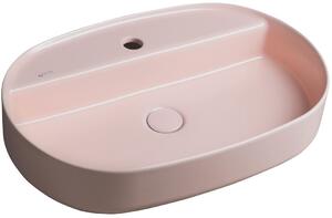 Isvea Infinity mosdótál 60x40 cm ovális mosdótálak rózsaszín 10NF65060-2S