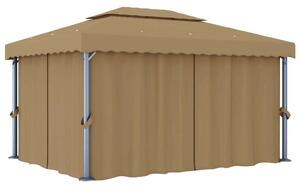 Vidaxl Pavilon - Alumínium - 4x3m - Függönnyel
