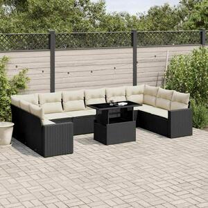 VidaXL Polyrattan Kerti Ülőgarnitúra - 11 részes - Fekete