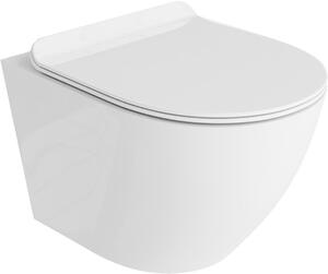 LaVita Sofi miska WC stojąca bez kołnierza z deską wolnoopadającą biały połysk