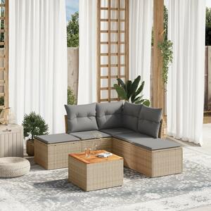 VidaXL Polyrattan Kerti Ülőgarnitúra - 6 részes - Bézs