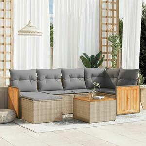VidaXL Polyrattan Kerti Ülőgarnitúra - 7 részes - Bézs
