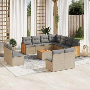 VidaXL Polyrattan Kerti Ülőgarnitúra - 12 részes - Bézs