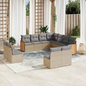 VidaXL Polyrattan Kerti Ülőgarnitúra - 11 részes - Bézs