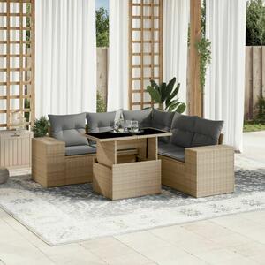 VidaXL Polyrattan Kerti Ülőgarnitúra - 6 részes - Bézs