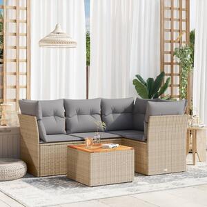 VidaXL 5 részes Polyrattan Kerti Ülőgarnitúra - Bézs