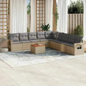 VidaXL Polyrattan Kerti Ülőgarnitúra - 10 részes - Bézs