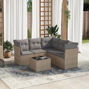 VidaXL Polyrattan Kerti Ülőgarnitúra - 6 részes - Bézs