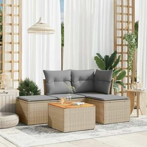 VidaXL Polyrattan Kerti Ülőgarnitúra - 5 részes, Bézs