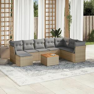 VidaXL Polyrattan Kerti Ülőgarnitúra - 9 részes - Bézs