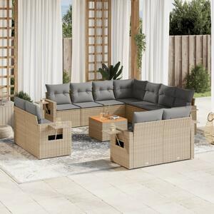 VidaXL Polyrattan Kerti Ülőgarnitúra - 12 részes, Bézs