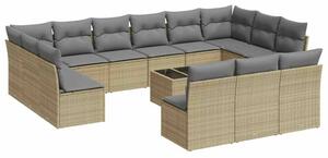 VidaXL Polyrattan Kerti Ülőgarnitúra - 14 részes - Bézs