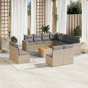 VidaXL Polyrattan Kerti Ülőgarnitúra - 12 részes - Bézs