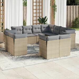 VidaXL Polyrattan Kerti Ülőgarnitúra - 11 részes - Bézs
