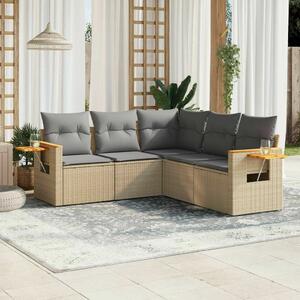 VidaXL Polyrattan Kerti Ülőgarnitúra - 5 részes - Bézs