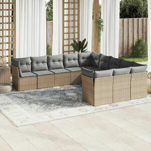VidaXL Polyrattan Kerti Ülőgarnitúra - 11 részes - Bézs