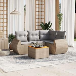 VidaXL Polyrattan Kerti Ülőgarnitúra - 5 részes - Bézs