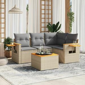 VidaXL Polyrattan Kerti Ülőgarnitúra - 5 részes - Bézs