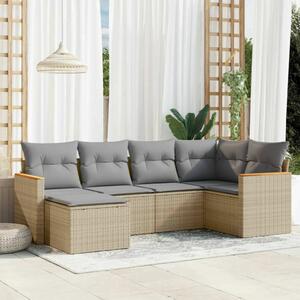 VidaXL Polyrattan Kerti Ülőgarnitúra - 6 részes - Bézs