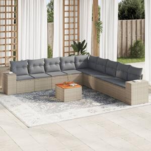 VidaXL Polyrattan Kerti Ülőgarnitúra - 10 részes - Bézs