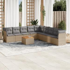 VidaXL Polyrattan Kerti Ülőgarnitúra - 10 részes - Bézs