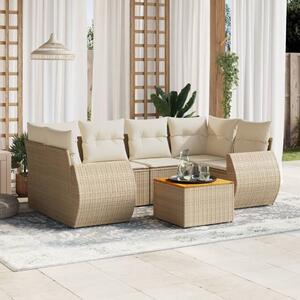 VidaXL Polyrattan Kerti Ülőgarnitúra - 7 részes - Bézs