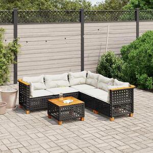 VidaXL Polyrattan Kerti Ülőgarnitúra - 6 részes - Fekete