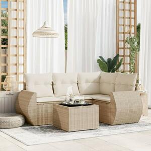 VidaXL Polyrattan Kerti Ülőgarnitúra - 5 részes - Bézs