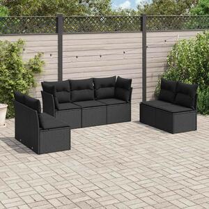 VidaXL Polyrattan Kerti Ülőgarnitúra - 7 részes - Fekete