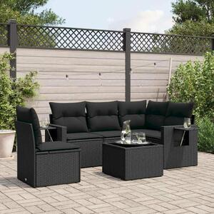 VidaXL Polyrattan Kerti Ülőgarnitúra - 6 részes - Fekete