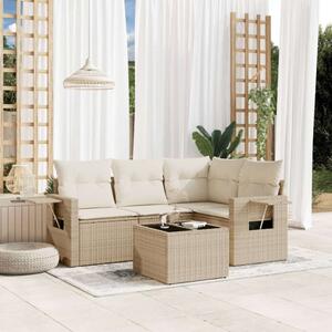 VidaXL Polyrattan Kerti Ülőgarnitúra - 5 részes - Bézs