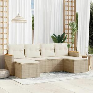 VidaXL Polyrattan Kerti Ülőgarnitúra - 6 részes - Bézs