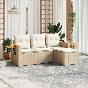 VidaXL Polyrattan Kerti Ülőgarnitúra - 4 részes - Bézs