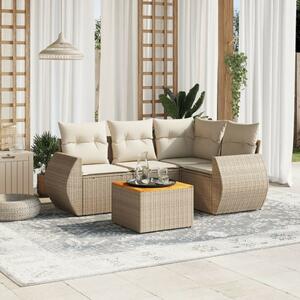 VidaXL Polyrattan Kerti Ülőgarnitúra - 5 részes - Bézs