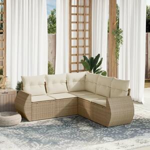 VidaXL Polyrattan Kerti Ülőgarnitúra - 5 részes - Bézs
